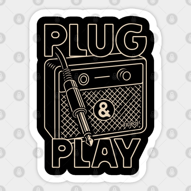 Plug & Play. Amp Lineart Sticker by filiposwear